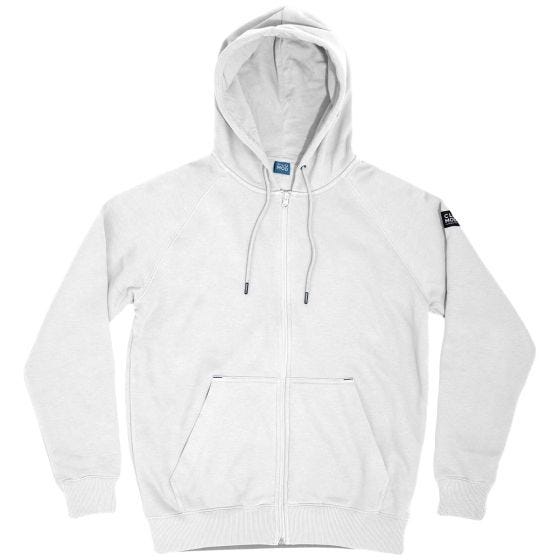 CLOMOD Maglione con zip "Blank" - bianco
