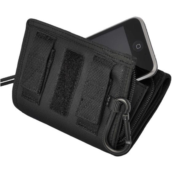 Civilian portafoglio e custodia cellulare iWallet 2-in-1 in nero
