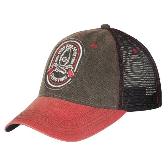 Helikon Berretto Shooting Time Trucker - BlackDirty Washed Black / Dirty Washed Red C