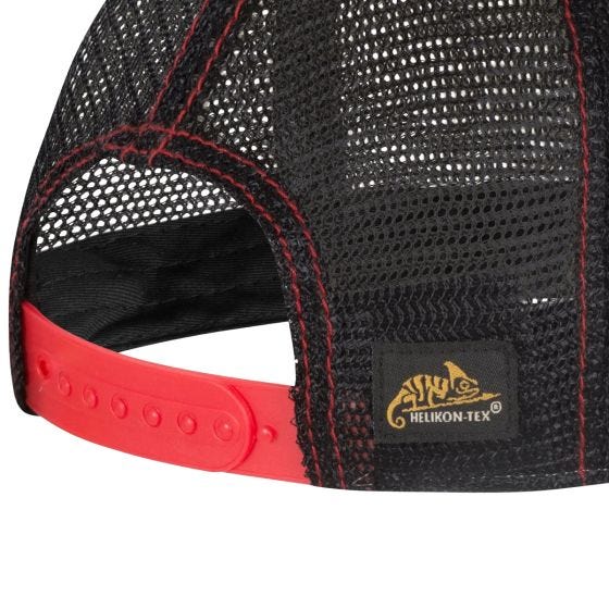 Helikon Berretto Shooting Time Trucker - BlackDirty Washed Black / Dirty Washed Red C