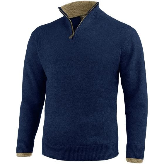 Jack Pyke pullover con zip sul petto Ashcombe in Navy