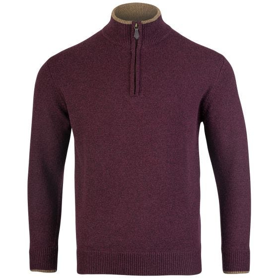 Jack Pyke Maglione con zip sul collo Ashcombe - Plum