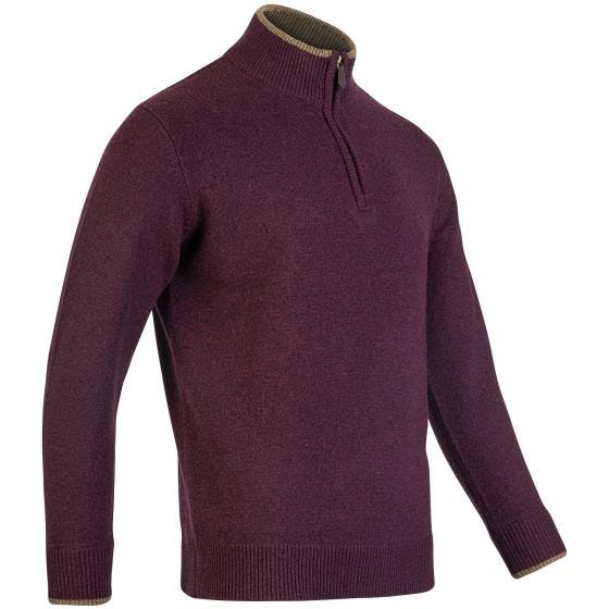 Jack Pyke Maglione con zip sul collo Ashcombe - Plum