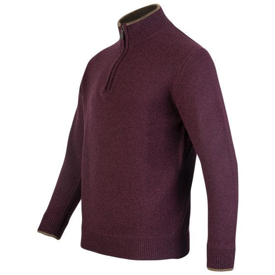 Jack Pyke Maglione con zip sul collo Ashcombe - Plum