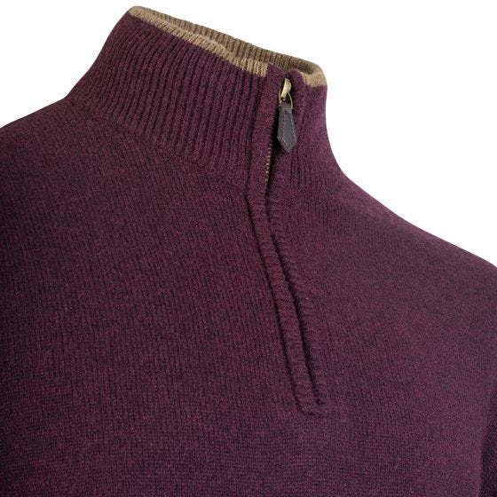 Jack Pyke Maglione con zip sul collo Ashcombe - Plum