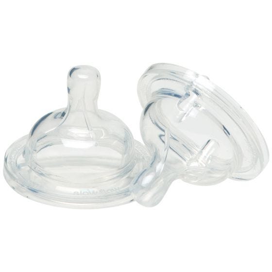 Kid Kanteen set da 2 tettarelle in silicone a flusso rapido trasparenti
