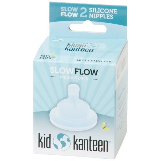 Kid Kanteen set da 2 tettarelle in silicone a flusso lento trasparenti