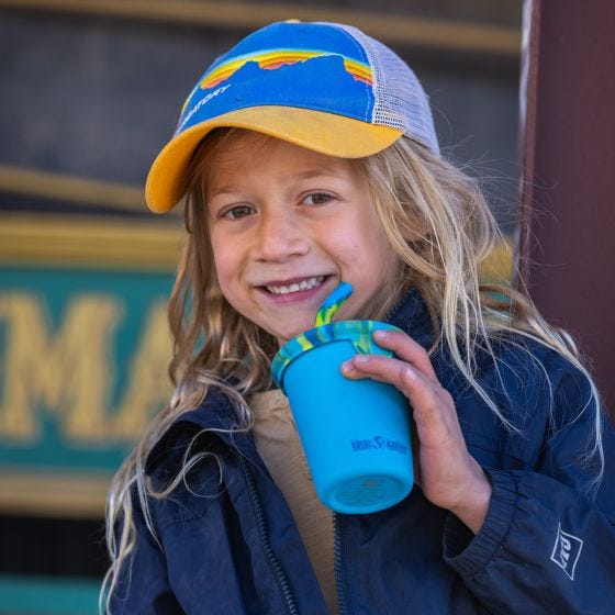 Klean Kanteen Kid's Cup Straw Lid 2-Pack - blu/blu Tie Dye