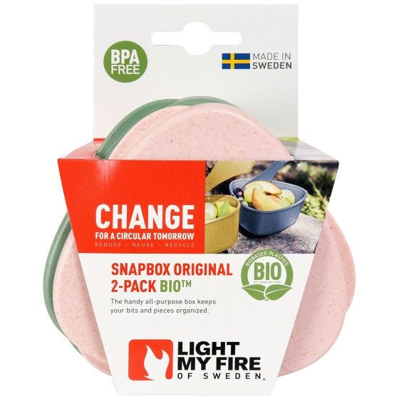 Light My Fire Sacco per il pranzo SnapBox Original Bio 2 pacchi - Sandy Green/Dusty Pink