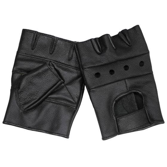 MFH guanti in pelle Deluxe in nero
