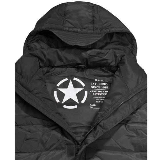 MFH Gilet Lined con cappuccio staccabile - Nero