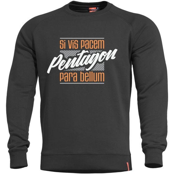 Pentagon felpa Hawk Para Bellum in nero