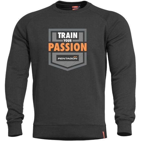 Pentagon felpa Hawk Train your Passion in nero