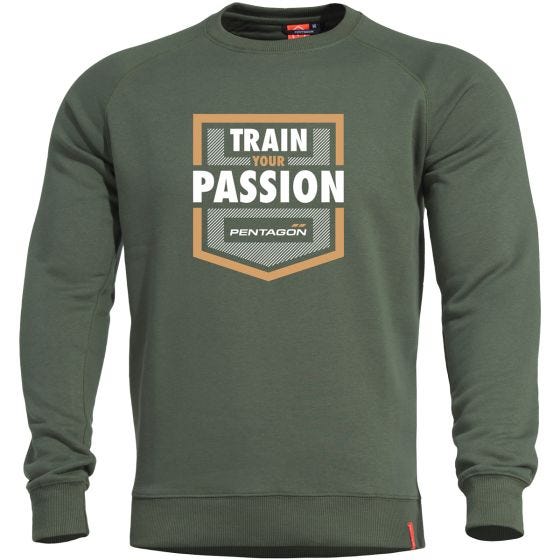 Pentagon felpa Hawk Train your Passion in Camo Green