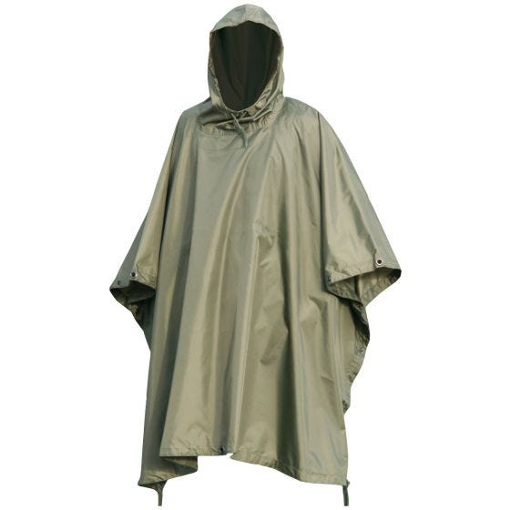 Poncho impermeabile in Ripstop in verde oliva
