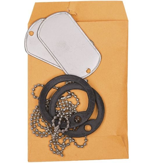 Mil-Tec set piastrina identificativa originale US lucida con silenziatore