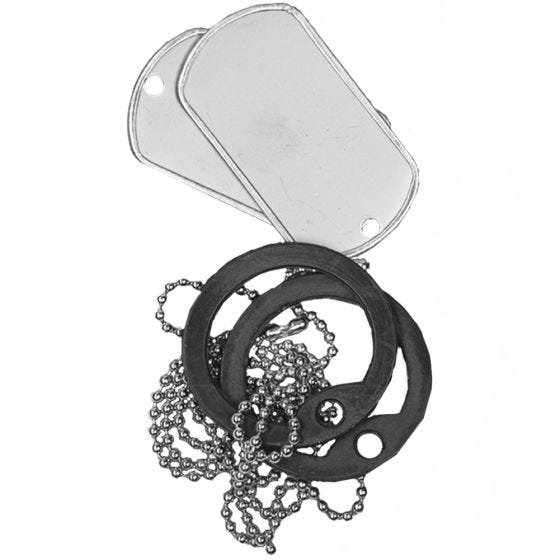 Mil-Tec set piastrina identificativa originale US lucida con silenziatore