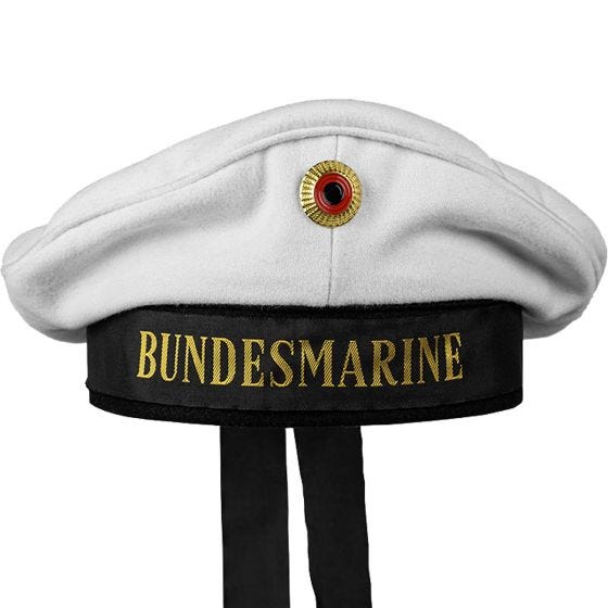 Mil-Tec BM Navy Hat with Insignia - bianco
