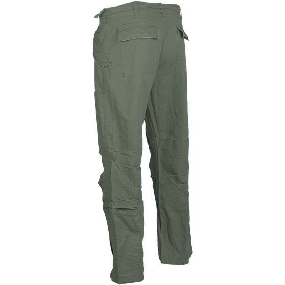 Mil-Tec pantaloni pilota in cotone popeline prelavato in verde oliva