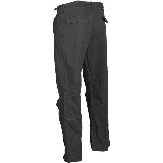Mil-Tec pantaloni pilota in cotone popeline prelavato in nero