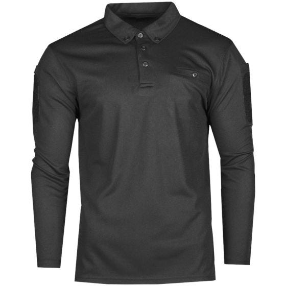 Mil-Tec polo tattica a maniche lunghe Quick Dry in nero