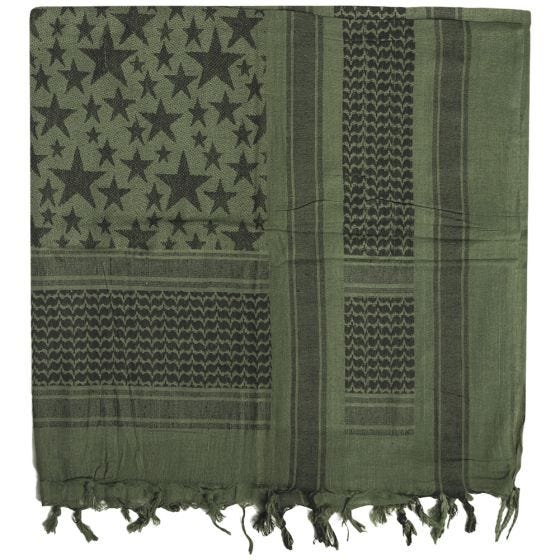 Mil-Tec sciarpa/kefiah fantasia stella in verde oliva/nero