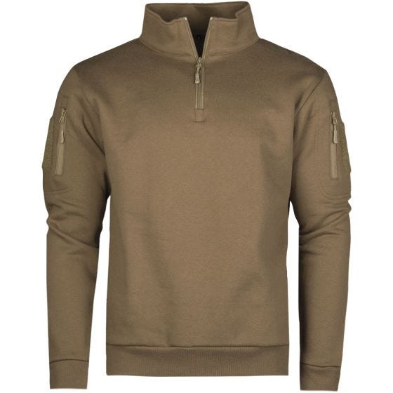 Mil-Tec felpa Tactical con zip sul petto in Dark Coyote