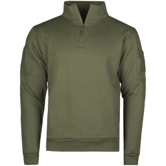 Mil-Tec felpa Tactical con zip sul petto in Ranger Green