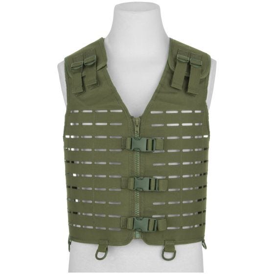 Mil-Tec gilet Carrier tagliato a laser in verde oliva
