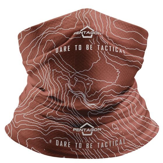 Pentagon Scaldacollo Skiron Topographic Map - Maroon Red