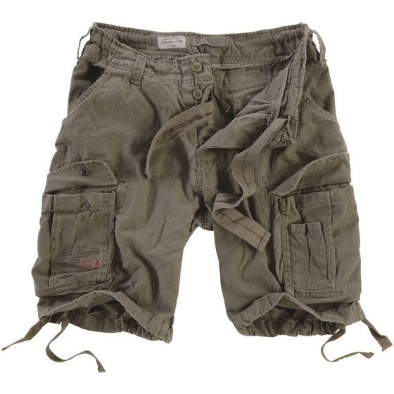 Surplus shorts vintage effetto slavato Airborne in verde oliva