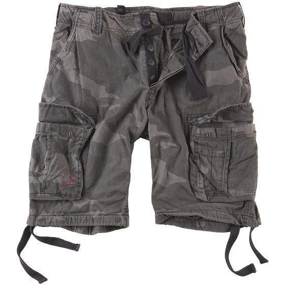 Surplus shorts vintage effetto slavato Airborne in Black Camo