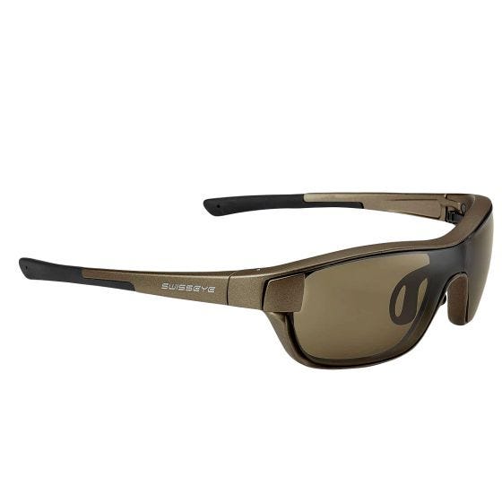 Swiss Eye Occhiali da sole M-Cover S - Marrone + arancione + lenti trasparenti / montatura in bronzo