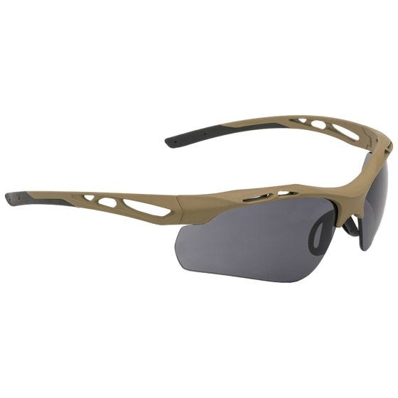 Swiss Eye occhiali da sole Attac - lenti fumé + arancioni + trasparenti / montatura in gomma Coyote