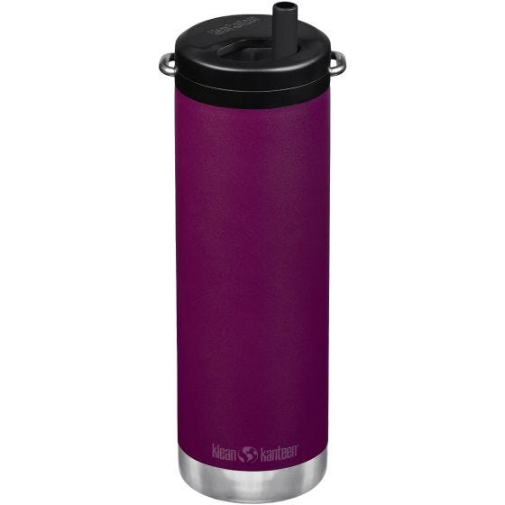 Klean Kanteen borraccia termica TKWide con tappo tazza caffè takeaway 592ml Twist Cap w/Straw - Purple Potion