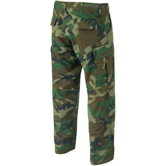 Teesar pantaloni BDU in ripstop in Woodland