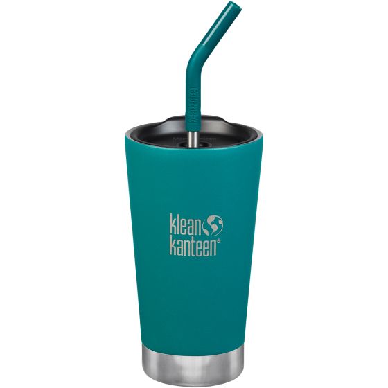 Klean Kanteen bicchiere termico 473 ml tappo con cannuccia in Emerald Bay