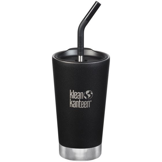 Klean Kanteen bicchiere termico 473 ml tappo con cannuccia in Shale Black