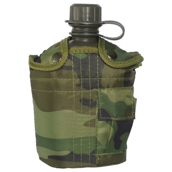 Mil-Tec borraccia militare da 1 litro con custodia in Woodland
