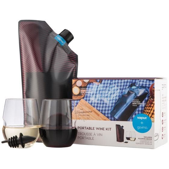 Vapur Wandervino Collection & 2 set di bicchieri Maroon