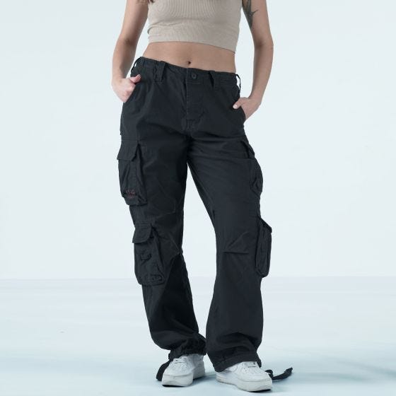 Surplus Pantaloni Airborne Vintage da donna - Nero