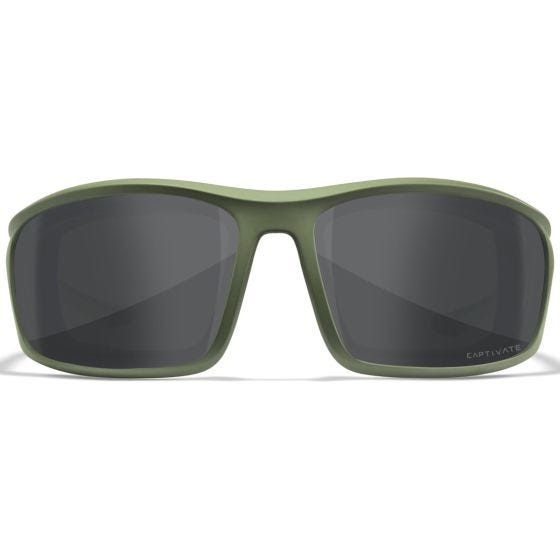 Wiley X Occhiali WX Grid - Captivate Polarized Grey Mirror Lenses / Matte Utility Green Frame