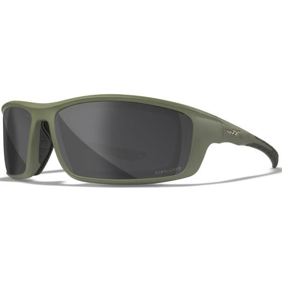 Wiley X Occhiali WX Grid - Captivate Polarized Grey Mirror Lenses / Matte Utility Green Frame