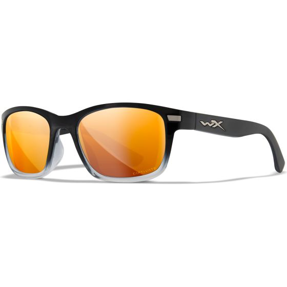 Wiley X Occhiali WX Helix - Captivate Polarized Bronze Mirror Lenses / Gloss Black Fade to Clear Crystal