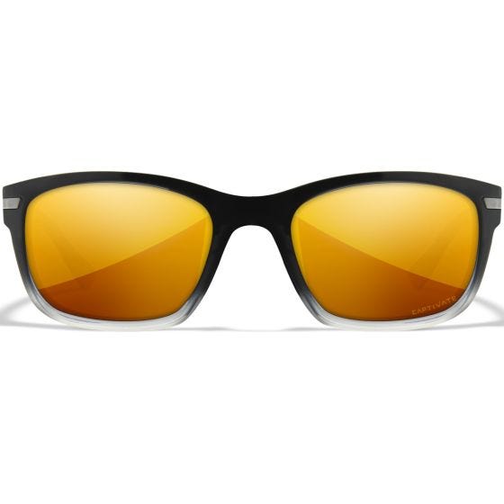 Wiley X Occhiali WX Helix - Captivate Polarized Bronze Mirror Lenses / Gloss Black Fade to Clear Crystal