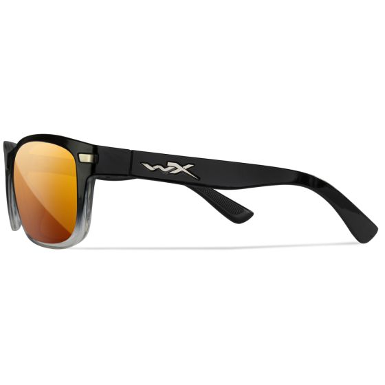 Wiley X Occhiali WX Helix - Captivate Polarized Bronze Mirror Lenses / Gloss Black Fade to Clear Crystal