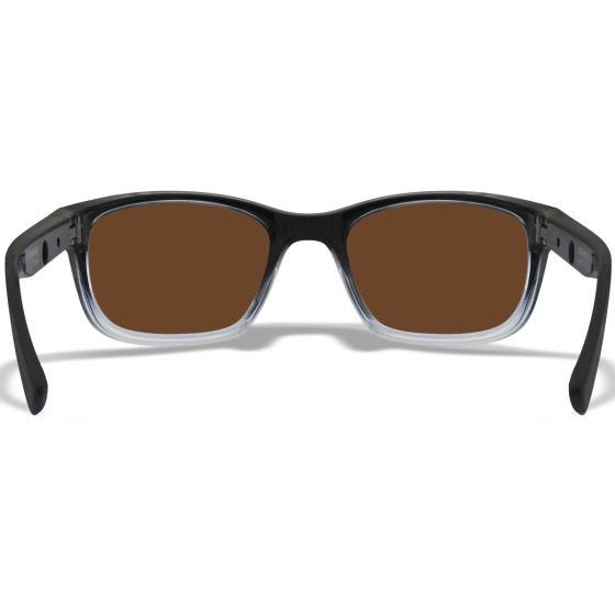 Wiley X Occhiali WX Helix - Captivate Polarized Bronze Mirror Lenses / Gloss Black Fade to Clear Crystal