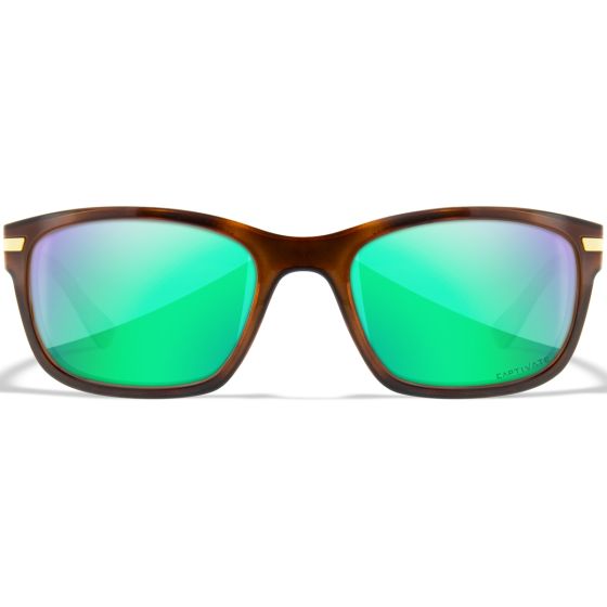 Wiley X Occhiali WX Helix - Captivate Polarized Green Mirror Lenses / Gloss Demi Brown Frame