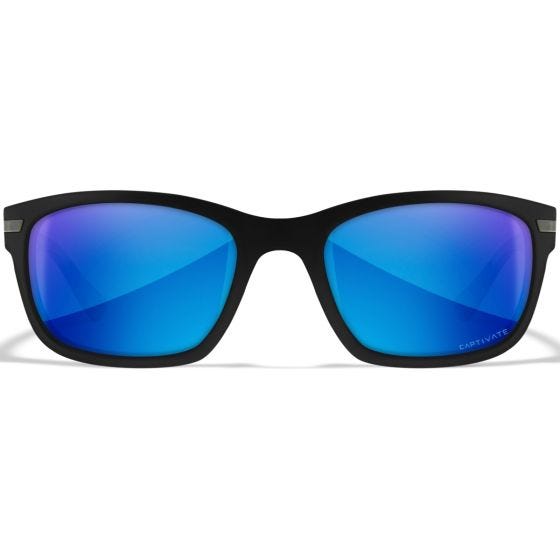 Wiley X Occhiali WX Helix - Captivate Polarized Blue Mirror Lenses / Matte Black Frame