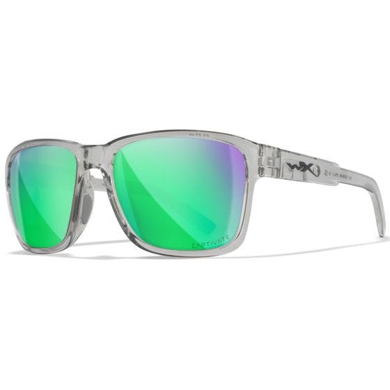 Wiley X Occhiali WX Trek - Captivate Polarized Green Mirror Lenses / Gloss Crystal Light Grey Frame